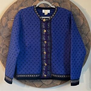 Tally-Ho Vintage Women’s Wool Cardigan Sweater